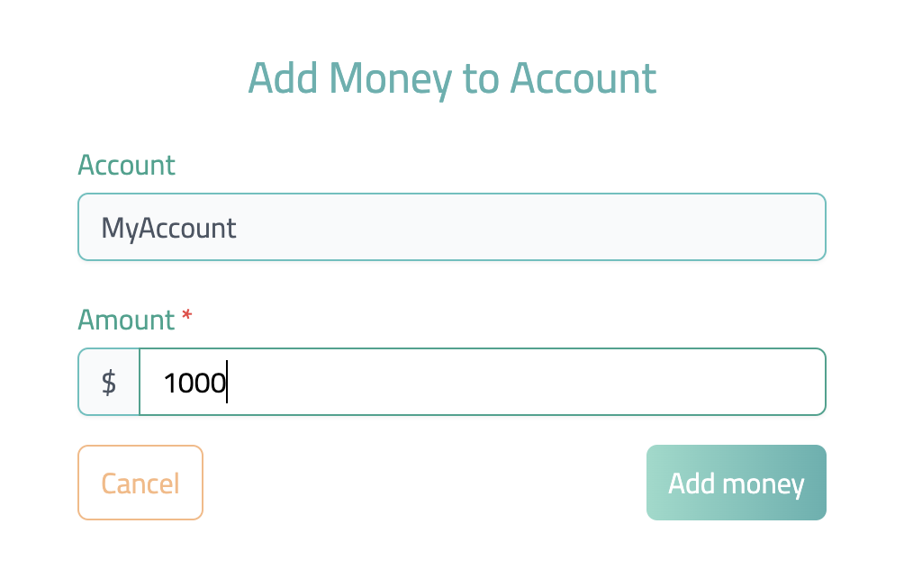 Enter amount and add money to the payment pointer on rafiki.money